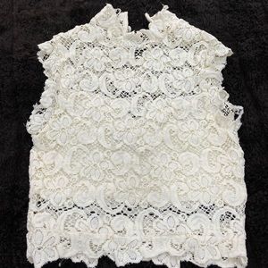 Lacey-stretchy sleeveless top